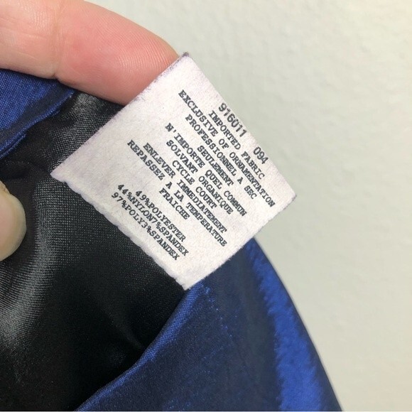 Jessica McClintock Maxi Dress 80s 90s Blue Chiffon Party Cocktail Prom Vtg 8 XS - Picture 10 of 10